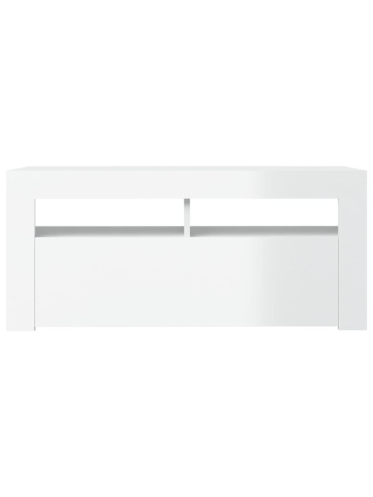 TV skříňka s LED osvětlením bílá s vysokým leskem 90x35x40 cm