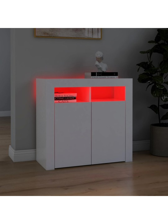 Příborník s LED osvětlením bílý 80 x 35 x 75 cm