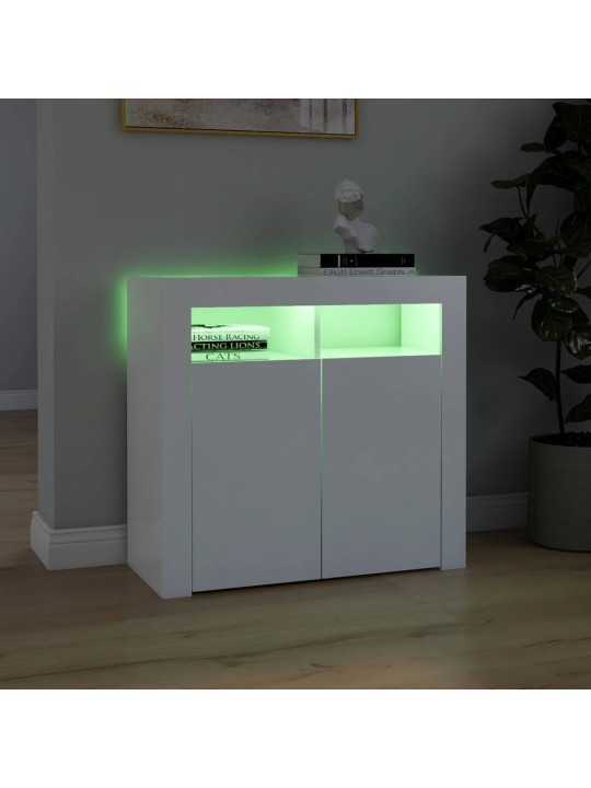 Příborník s LED osvětlením bílý 80 x 35 x 75 cm