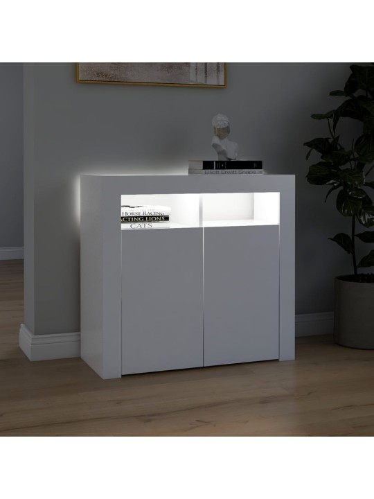 Příborník s LED osvětlením bílý 80 x 35 x 75 cm