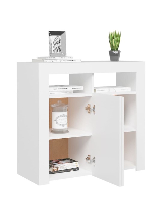 Příborník s LED osvětlením bílý 80 x 35 x 75 cm