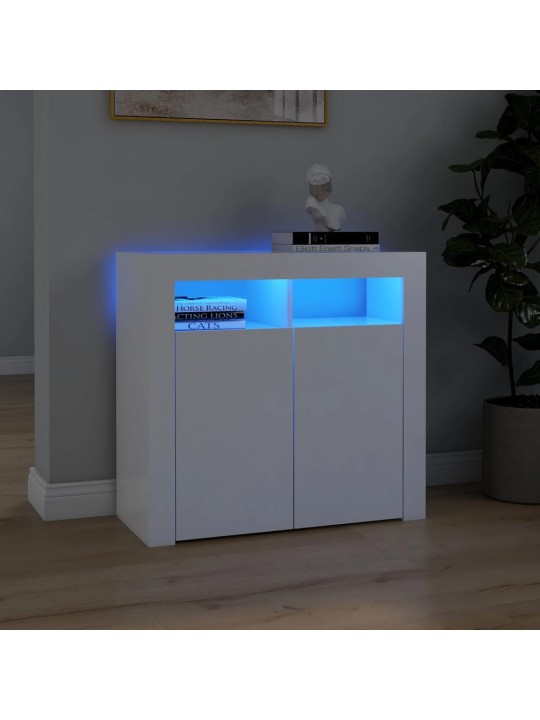 Příborník s LED osvětlením bílý 80 x 35 x 75 cm