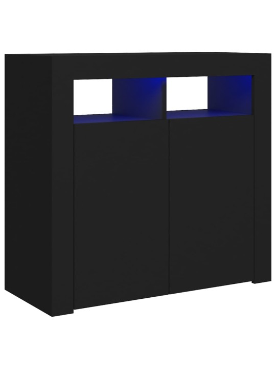 Příborník s LED osvětlením černý 80 x 35 x 75 cm
