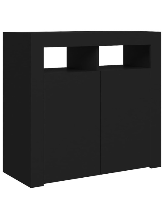 Příborník s LED osvětlením černý 80 x 35 x 75 cm