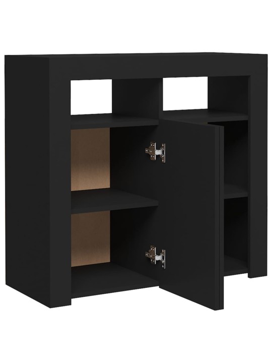 Příborník s LED osvětlením černý 80 x 35 x 75 cm
