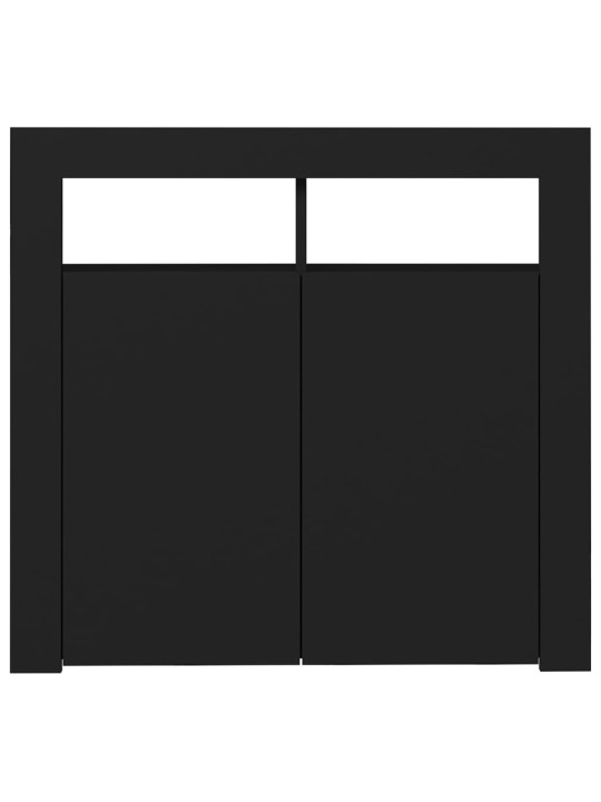 Příborník s LED osvětlením černý 80 x 35 x 75 cm
