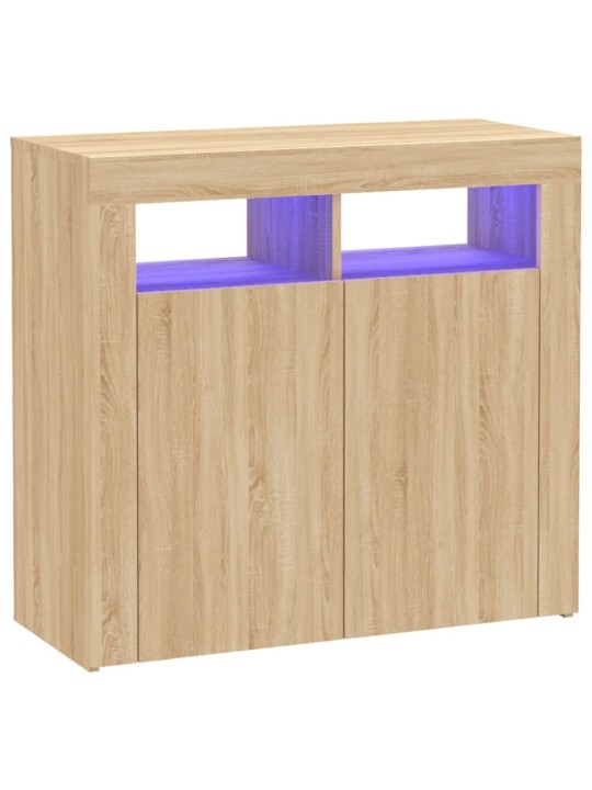 Příborník s LED osvětlením dub sonoma 80 x 35 x 75 cm