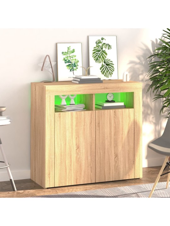 Příborník s LED osvětlením dub sonoma 80 x 35 x 75 cm