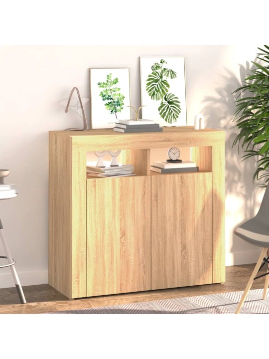 Příborník s LED osvětlením dub sonoma 80 x 35 x 75 cm