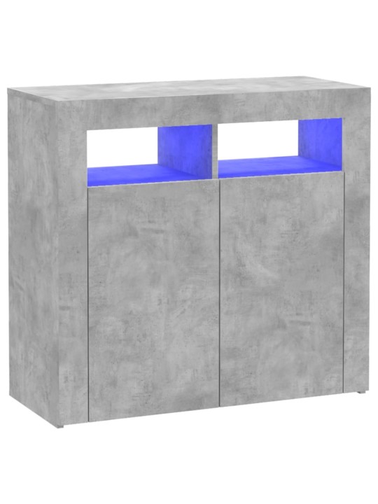 Příborník s LED osvětlením betonově šedý 80 x 35 x 75 cm