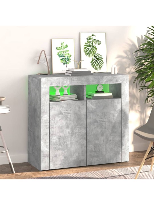 Příborník s LED osvětlením betonově šedý 80 x 35 x 75 cm