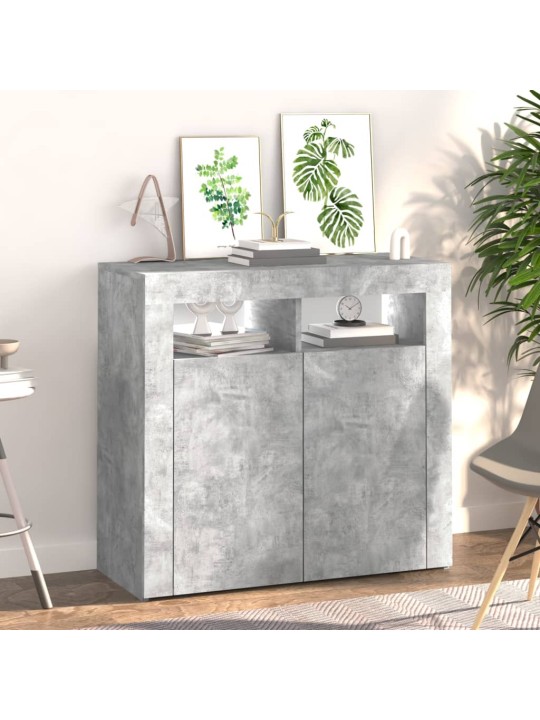 Příborník s LED osvětlením betonově šedý 80 x 35 x 75 cm