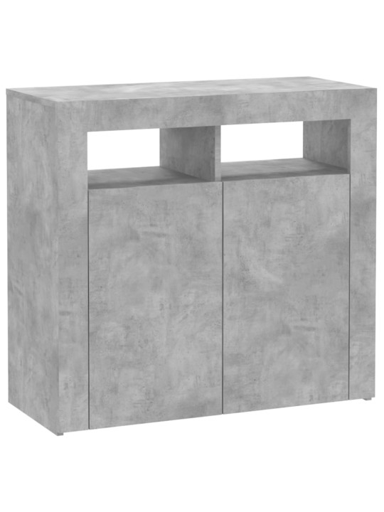 Příborník s LED osvětlením betonově šedý 80 x 35 x 75 cm