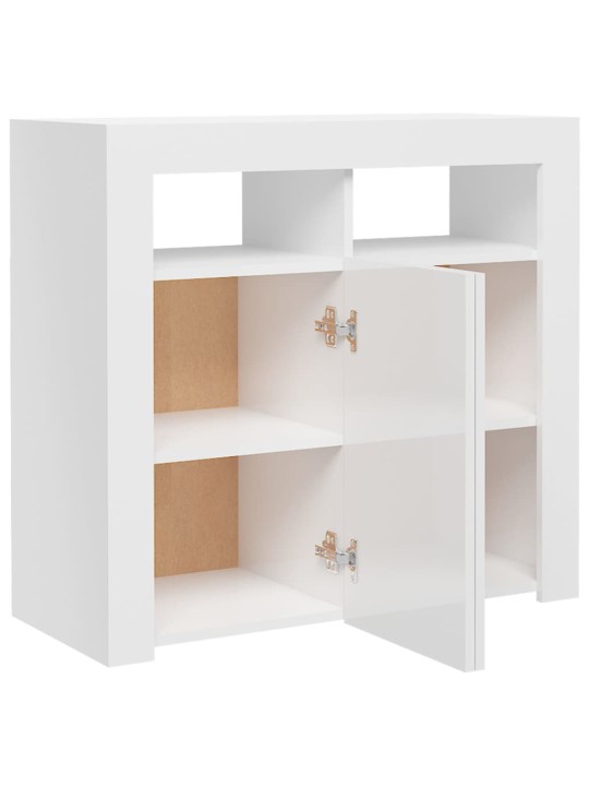 Příborník s LED osvětlením bílý s vysokým leskem 80x35x75 cm