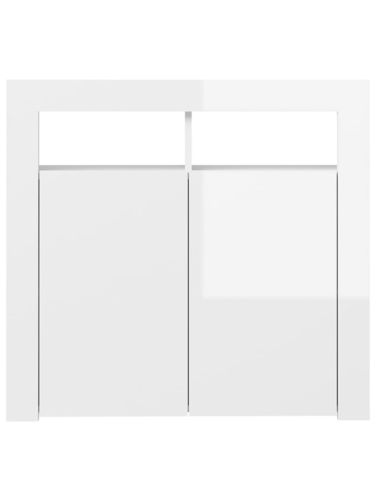 Příborník s LED osvětlením bílý s vysokým leskem 80x35x75 cm