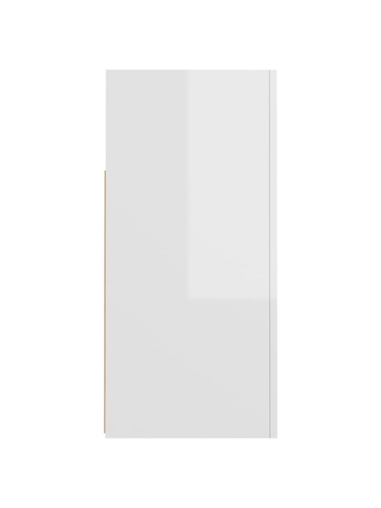 Příborník s LED osvětlením bílý s vysokým leskem 80x35x75 cm