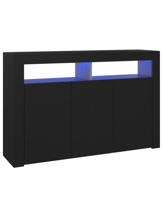 Příborník s LED osvětlením černý 115,5 x 30 x 75 cm