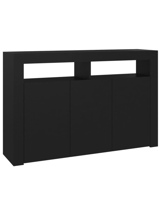 Příborník s LED osvětlením černý 115,5 x 30 x 75 cm