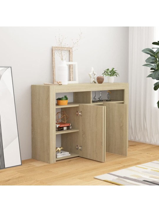 Příborník s LED osvětlením dub sonoma 115,5 x 30 x 75 cm