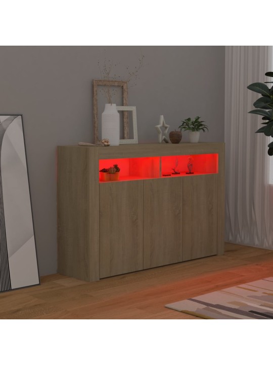 Příborník s LED osvětlením dub sonoma 115,5 x 30 x 75 cm