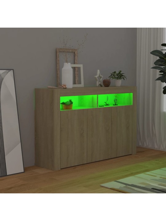 Příborník s LED osvětlením dub sonoma 115,5 x 30 x 75 cm