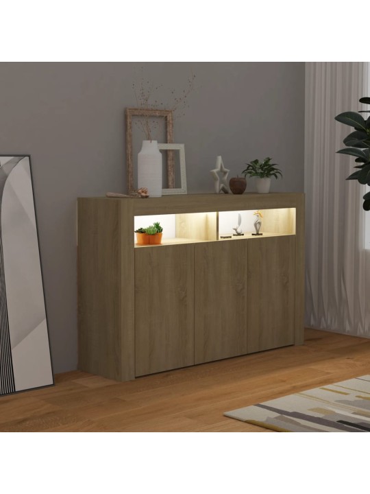 Příborník s LED osvětlením dub sonoma 115,5 x 30 x 75 cm