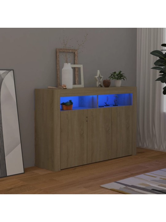 Příborník s LED osvětlením dub sonoma 115,5 x 30 x 75 cm