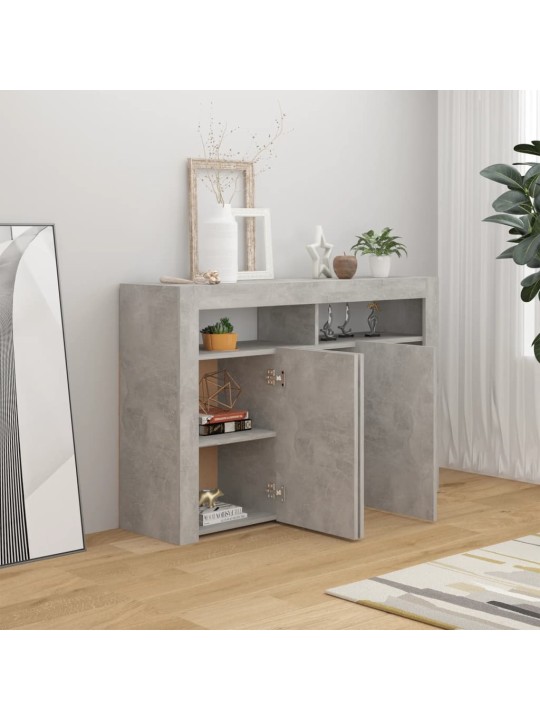 Příborník s LED osvětlením betonově šedý 115,5 x 30 x 75 cm