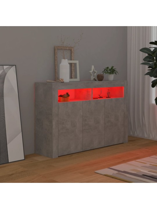 Příborník s LED osvětlením betonově šedý 115,5 x 30 x 75 cm