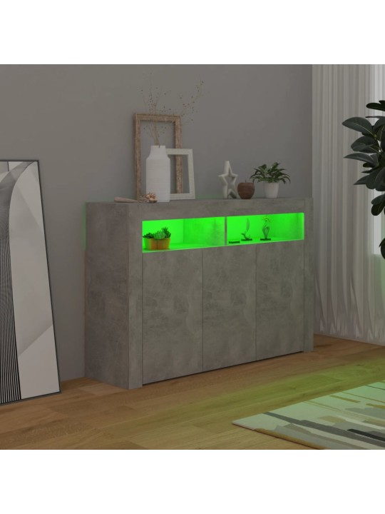Příborník s LED osvětlením betonově šedý 115,5 x 30 x 75 cm