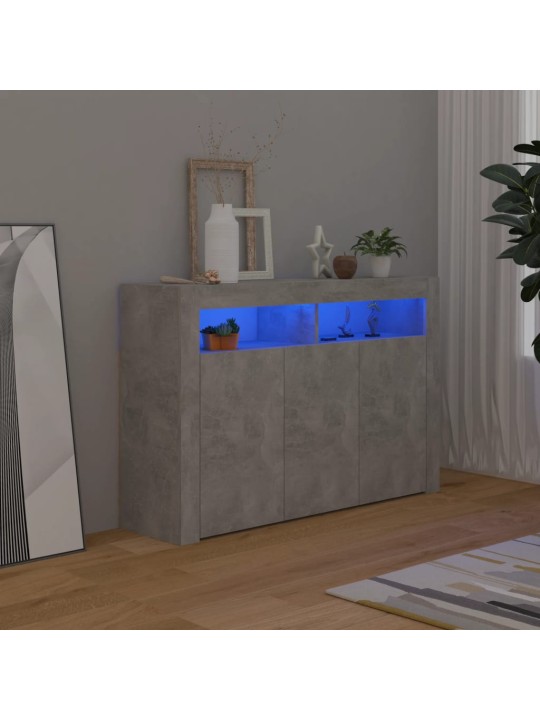 Příborník s LED osvětlením betonově šedý 115,5 x 30 x 75 cm