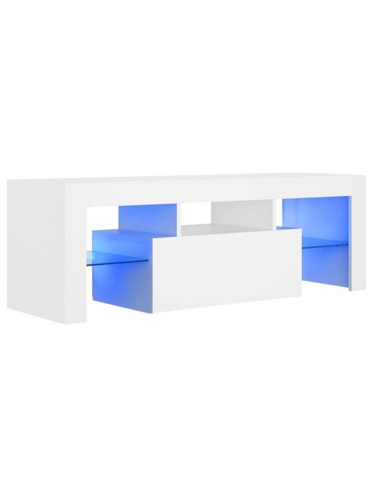 TV skříňka s LED osvětlením bílá 120 x 35 x 40 cm