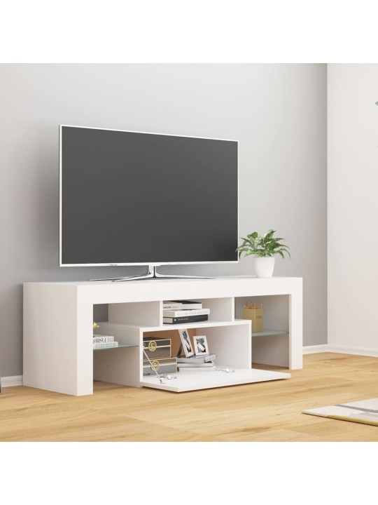 TV skříňka s LED osvětlením bílá 120 x 35 x 40 cm