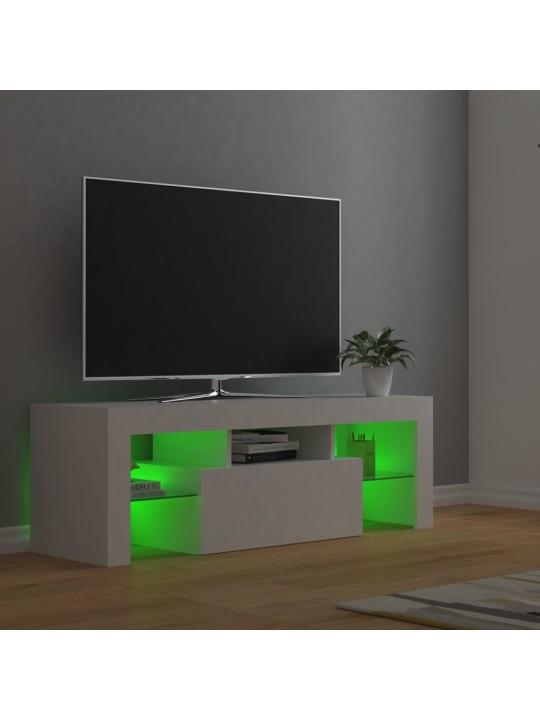 TV skříňka s LED osvětlením bílá 120 x 35 x 40 cm
