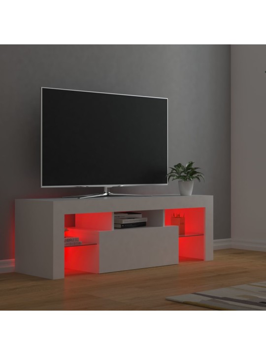 TV skříňka s LED osvětlením bílá 120 x 35 x 40 cm