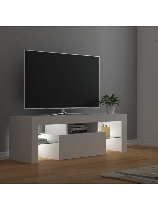 TV skříňka s LED osvětlením bílá 120 x 35 x 40 cm