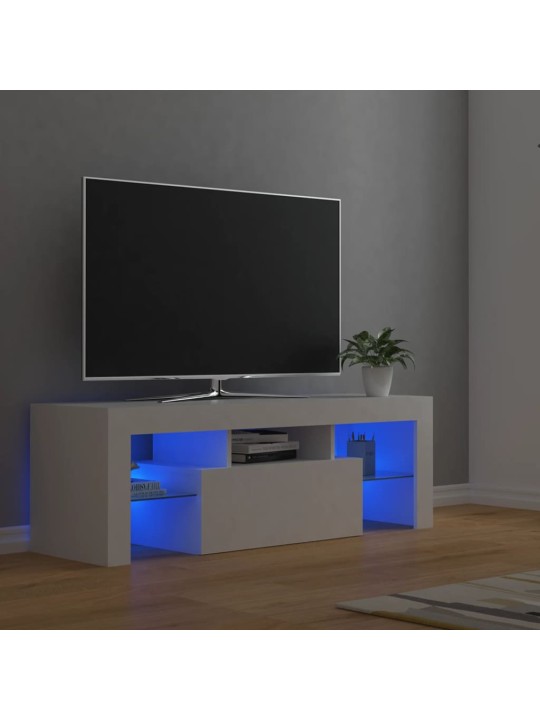 TV skříňka s LED osvětlením bílá 120 x 35 x 40 cm