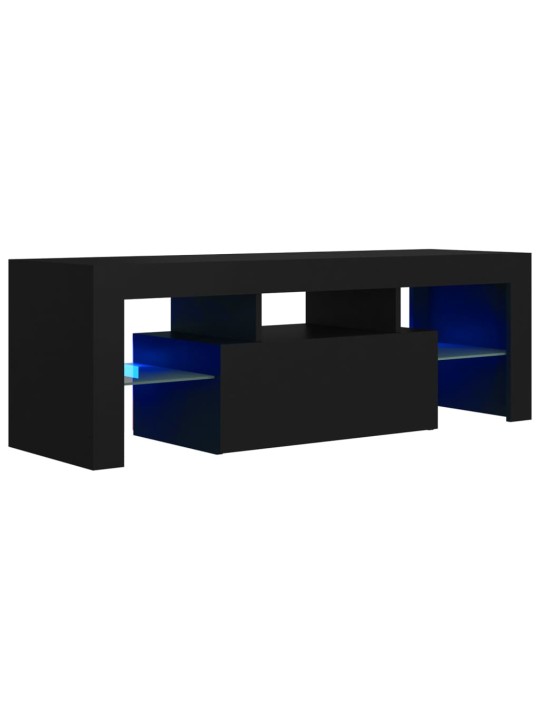 TV skříňka s LED osvětlením černá 120 x 35 x 40 cm