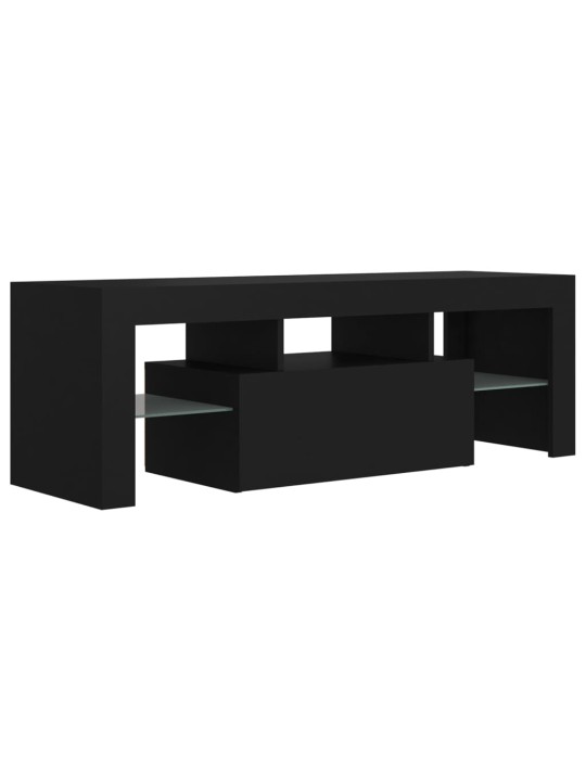 TV skříňka s LED osvětlením černá 120 x 35 x 40 cm