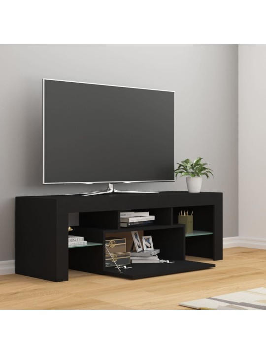 TV skříňka s LED osvětlením černá 120 x 35 x 40 cm