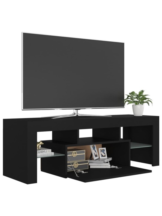 TV skříňka s LED osvětlením černá 120 x 35 x 40 cm