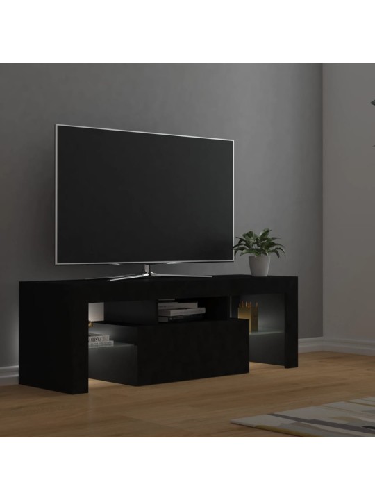 TV skříňka s LED osvětlením černá 120 x 35 x 40 cm