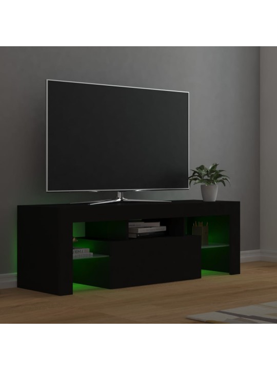 TV skříňka s LED osvětlením černá 120 x 35 x 40 cm