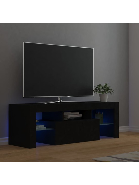 TV skříňka s LED osvětlením černá 120 x 35 x 40 cm