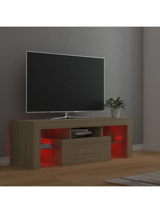 TV skříňka s LED osvětlením dub sonoma 120 x 35 x 40 cm