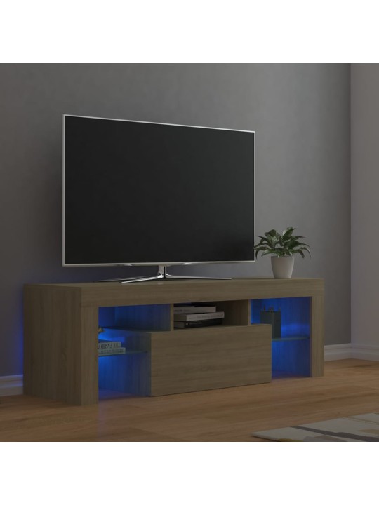 TV skříňka s LED osvětlením dub sonoma 120 x 35 x 40 cm