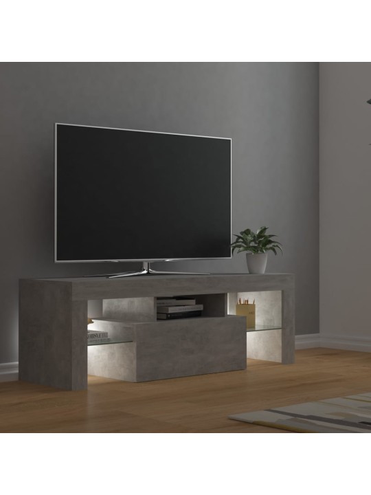 TV skříňka s LED osvětlením betonově šedá 120 x 35 x 40 cm