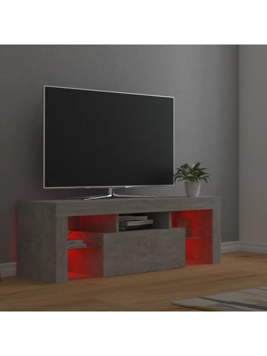 TV skříňka s LED osvětlením betonově šedá 120 x 35 x 40 cm