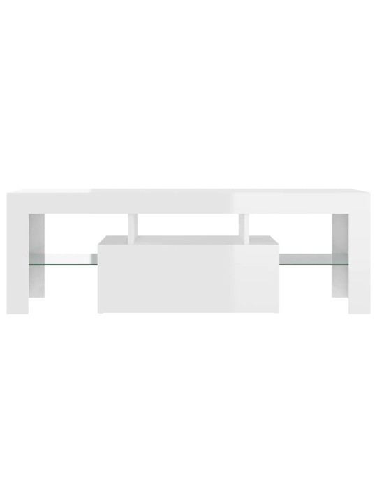 TV skříňka s LED osvětlením bílá s vysokým leskem 120x35x40 cm
