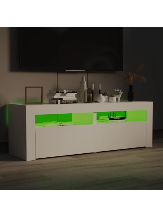 TV skříňka s LED osvětlením bílá 120 x 35 x 40 cm